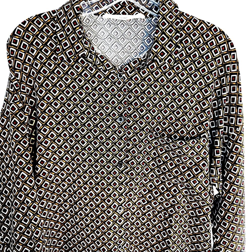 12th Tribe Women's Shirt Plus size 2X 2 X XXL Brown Top Blouse Misses 18W 20W W